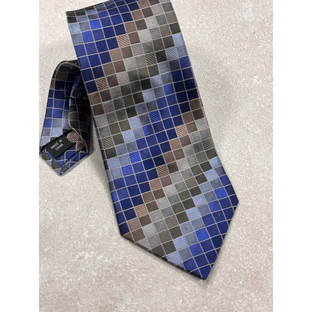 Calvin Klein Men's Silk Geometric Pattern Necktie